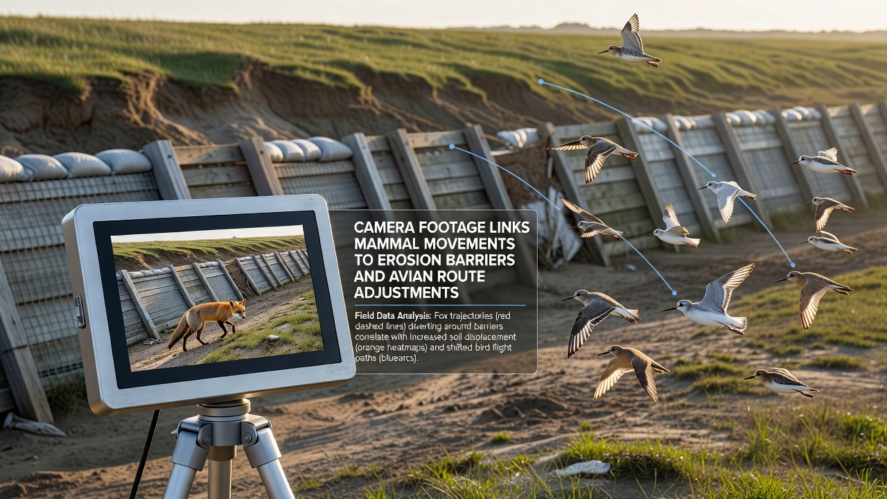 Camera Footage Links Mammal Movements to Erosion Barriers and Avian Route Adjustments