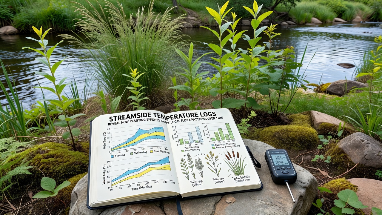 Comparative view of riparian vegetation growth stages captured at different monitoring stations